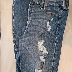 Women's Blue Distressed Jeans